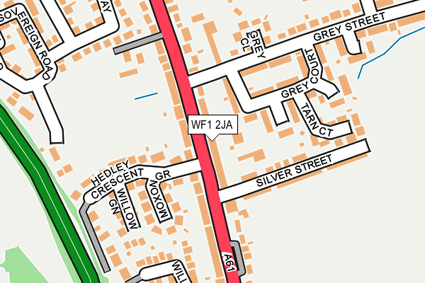 WF1 2JA map - OS OpenMap – Local (Ordnance Survey)