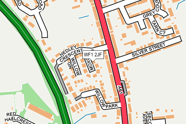 WF1 2JF map - OS OpenMap – Local (Ordnance Survey)