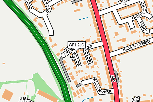 WF1 2JG map - OS OpenMap – Local (Ordnance Survey)