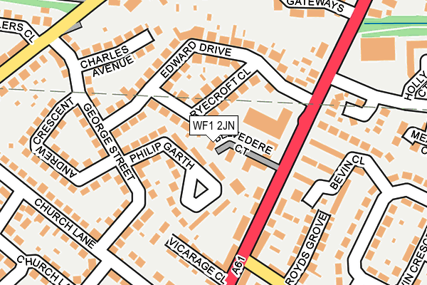 WF1 2JN map - OS OpenMap – Local (Ordnance Survey)