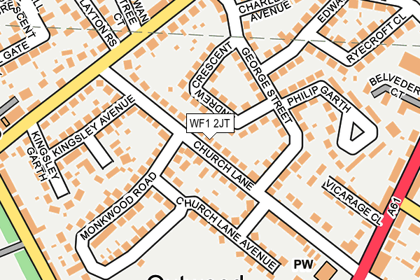 WF1 2JT map - OS OpenMap – Local (Ordnance Survey)