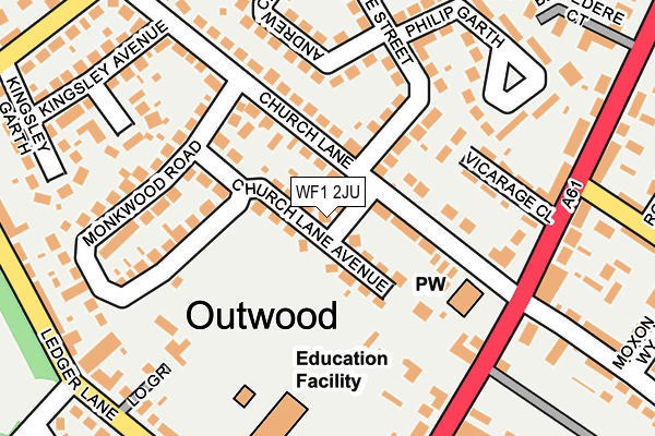 WF1 2JU map - OS OpenMap – Local (Ordnance Survey)