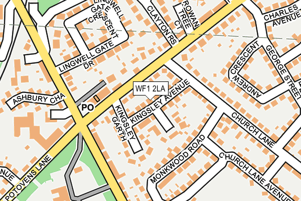 WF1 2LA map - OS OpenMap – Local (Ordnance Survey)