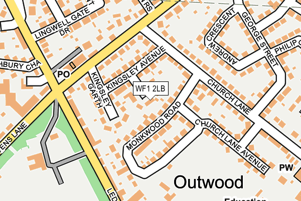 WF1 2LB map - OS OpenMap – Local (Ordnance Survey)