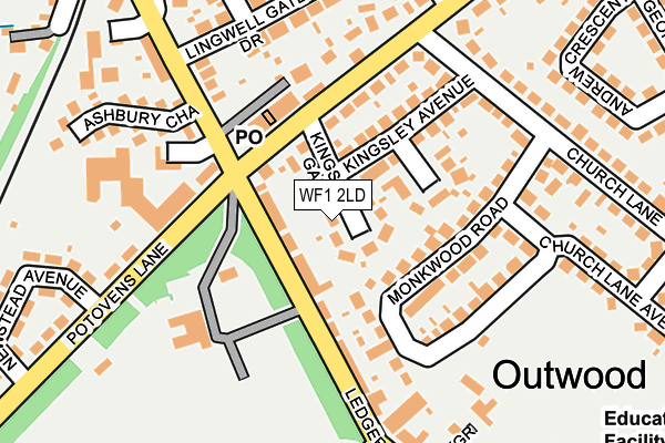 WF1 2LD map - OS OpenMap – Local (Ordnance Survey)