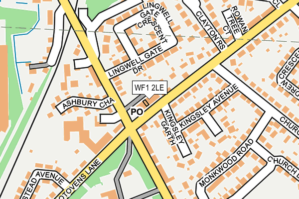 WF1 2LE map - OS OpenMap – Local (Ordnance Survey)