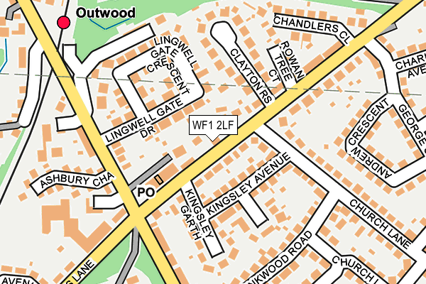 WF1 2LF map - OS OpenMap – Local (Ordnance Survey)