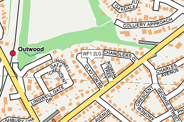 WF1 2LG map - OS OpenMap – Local (Ordnance Survey)