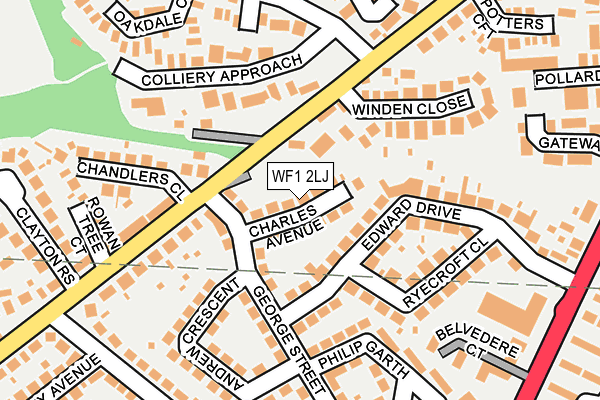 WF1 2LJ map - OS OpenMap – Local (Ordnance Survey)