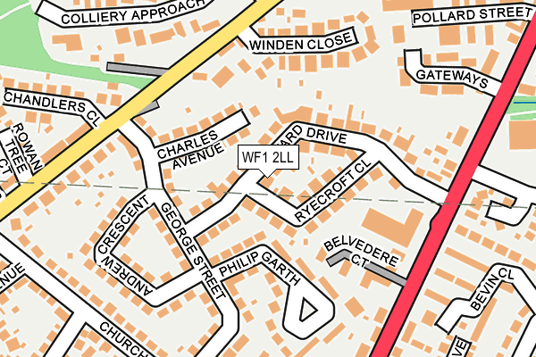 WF1 2LL map - OS OpenMap – Local (Ordnance Survey)