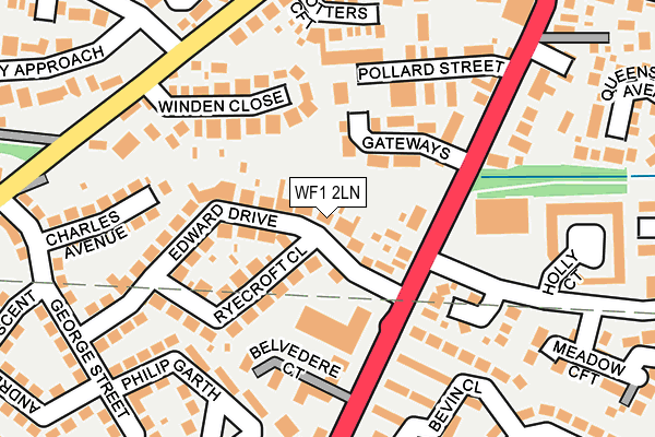 WF1 2LN map - OS OpenMap – Local (Ordnance Survey)