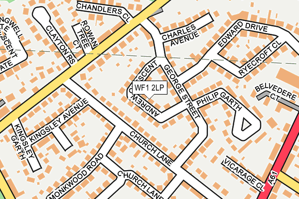 WF1 2LP map - OS OpenMap – Local (Ordnance Survey)