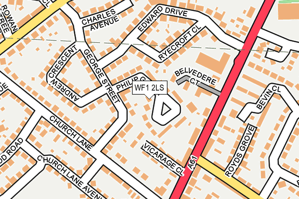 WF1 2LS map - OS OpenMap – Local (Ordnance Survey)