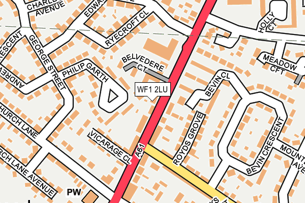 WF1 2LU map - OS OpenMap – Local (Ordnance Survey)