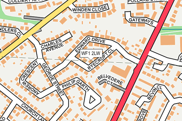 WF1 2LW map - OS OpenMap – Local (Ordnance Survey)