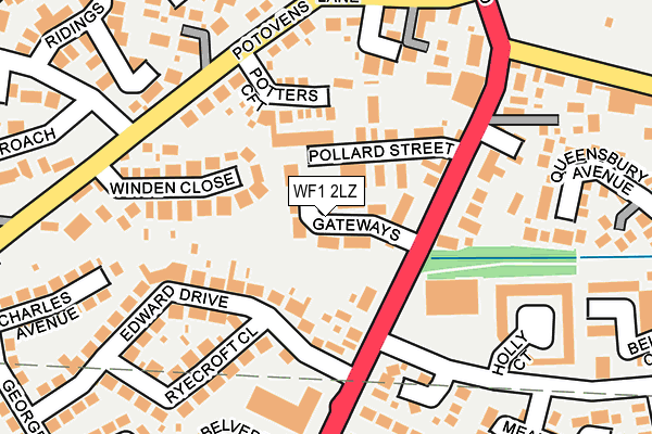 WF1 2LZ map - OS OpenMap – Local (Ordnance Survey)