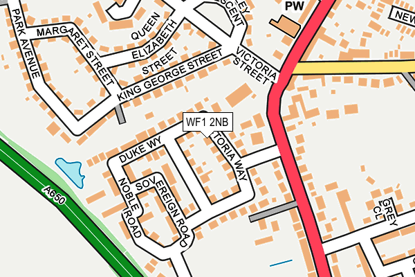 WF1 2NB map - OS OpenMap – Local (Ordnance Survey)