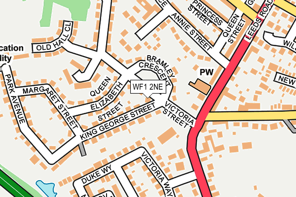 WF1 2NE map - OS OpenMap – Local (Ordnance Survey)