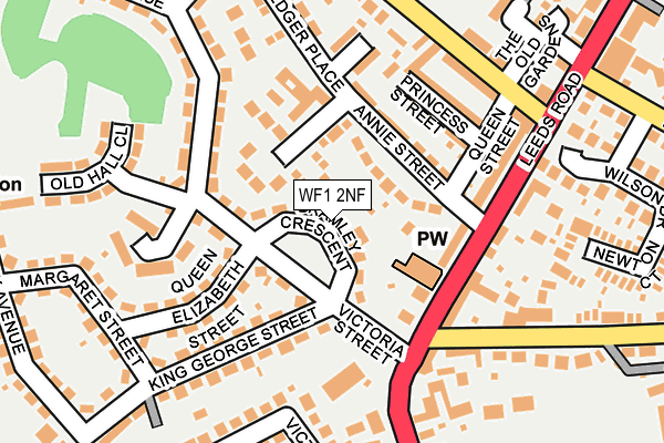 WF1 2NF map - OS OpenMap – Local (Ordnance Survey)