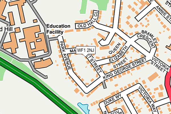 WF1 2NJ map - OS OpenMap – Local (Ordnance Survey)