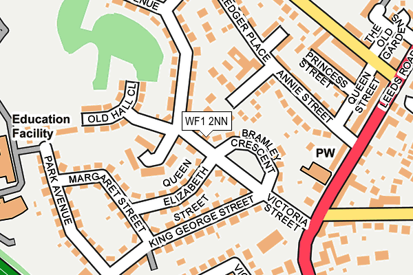 WF1 2NN map - OS OpenMap – Local (Ordnance Survey)