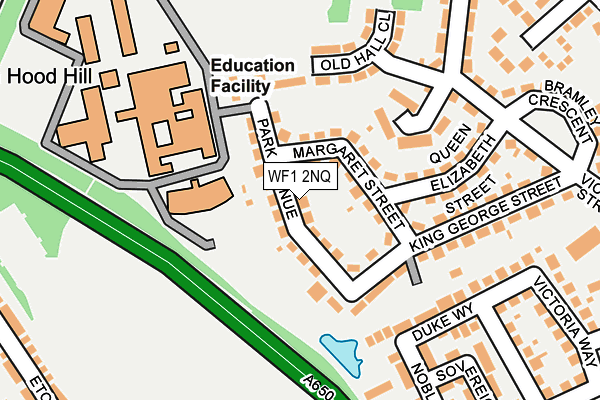 WF1 2NQ map - OS OpenMap – Local (Ordnance Survey)