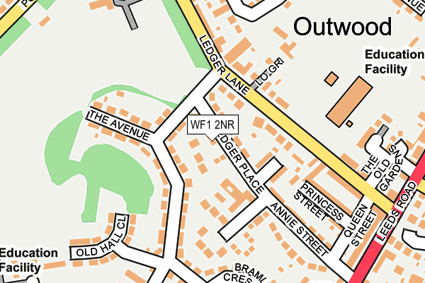 WF1 2NR map - OS OpenMap – Local (Ordnance Survey)