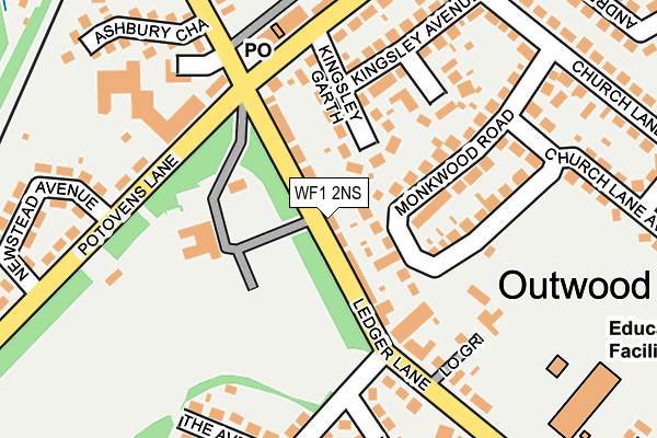 WF1 2NS map - OS OpenMap – Local (Ordnance Survey)
