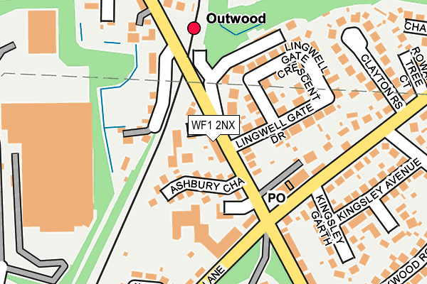 WF1 2NX map - OS OpenMap – Local (Ordnance Survey)