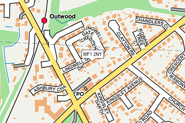 WF1 2NY map - OS OpenMap – Local (Ordnance Survey)