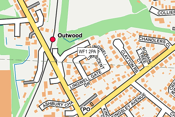 WF1 2PA map - OS OpenMap – Local (Ordnance Survey)
