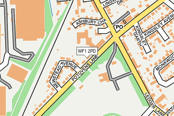 WF1 2PD map - OS OpenMap – Local (Ordnance Survey)