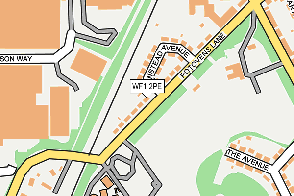 WF1 2PE map - OS OpenMap – Local (Ordnance Survey)