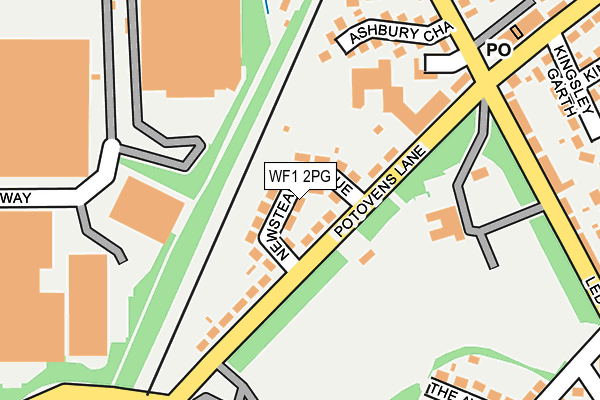 WF1 2PG map - OS OpenMap – Local (Ordnance Survey)