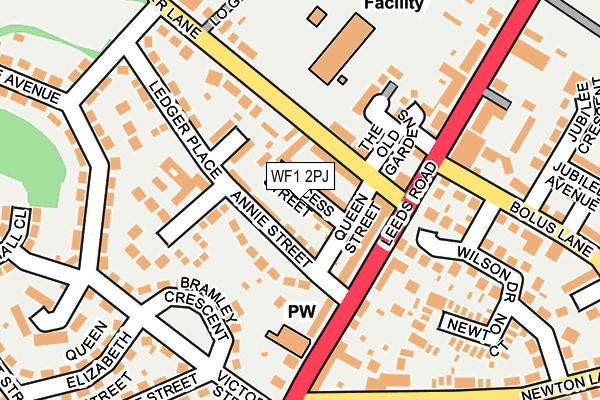 WF1 2PJ map - OS OpenMap – Local (Ordnance Survey)