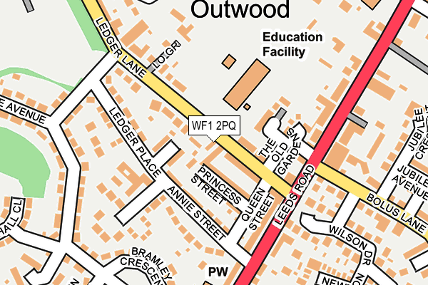 WF1 2PQ map - OS OpenMap – Local (Ordnance Survey)