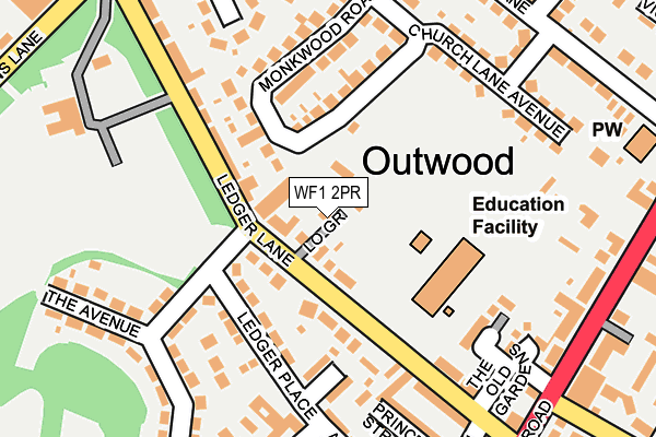 WF1 2PR map - OS OpenMap – Local (Ordnance Survey)