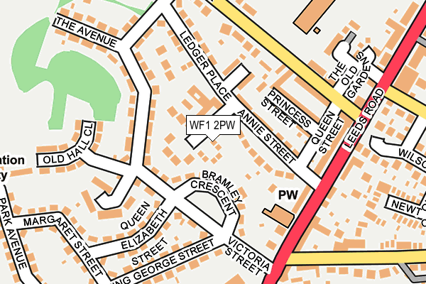 WF1 2PW map - OS OpenMap – Local (Ordnance Survey)