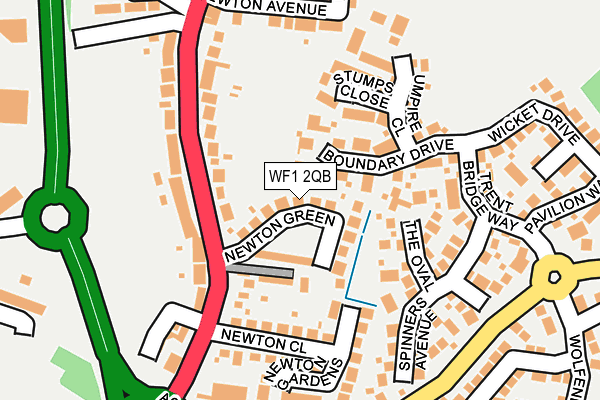 WF1 2QB map - OS OpenMap – Local (Ordnance Survey)