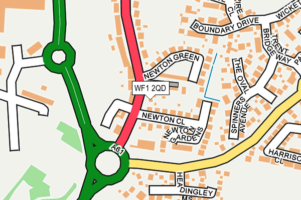 WF1 2QD map - OS OpenMap – Local (Ordnance Survey)