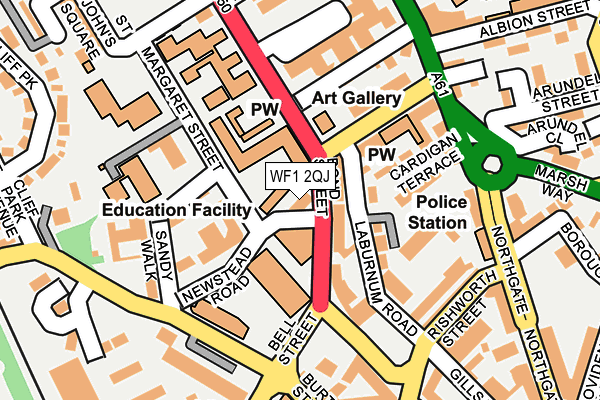 WF1 2QJ map - OS OpenMap – Local (Ordnance Survey)