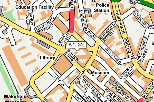 WF1 2QL map - OS OpenMap – Local (Ordnance Survey)