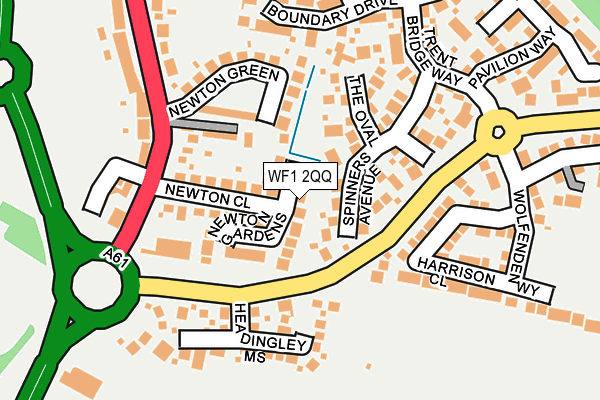 WF1 2QQ map - OS OpenMap – Local (Ordnance Survey)