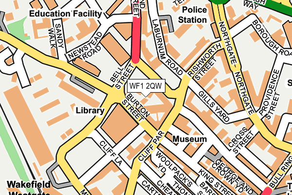 WF1 2QW map - OS OpenMap – Local (Ordnance Survey)
