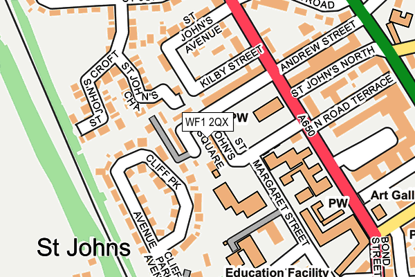 WF1 2QX map - OS OpenMap – Local (Ordnance Survey)