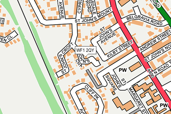 WF1 2QY map - OS OpenMap – Local (Ordnance Survey)