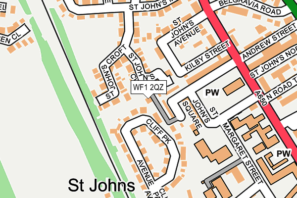 WF1 2QZ map - OS OpenMap – Local (Ordnance Survey)