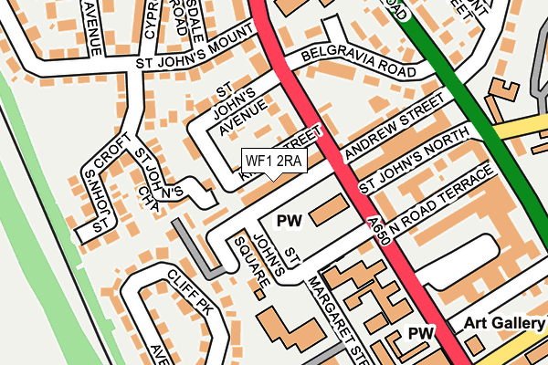 WF1 2RA map - OS OpenMap – Local (Ordnance Survey)