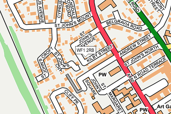WF1 2RB map - OS OpenMap – Local (Ordnance Survey)