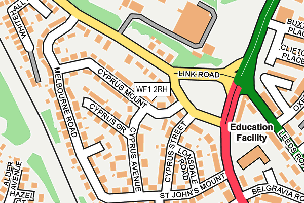 WF1 2RH map - OS OpenMap – Local (Ordnance Survey)